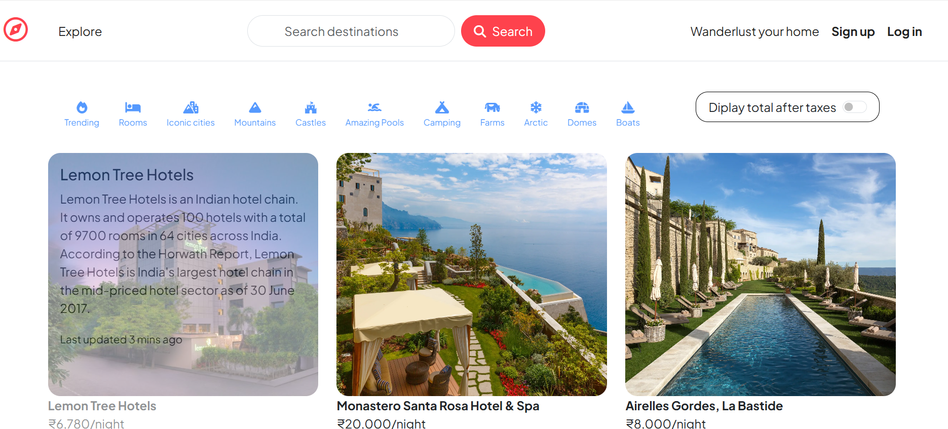 Wanderlust - Room Listing Platform