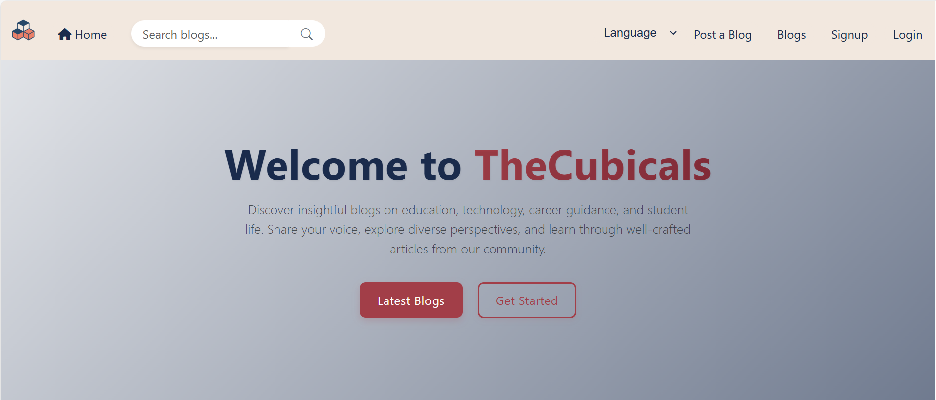 TheCubicals - Blogging Platform